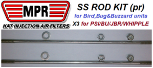 SS ROD KIT W/NUTS & WASHERS 